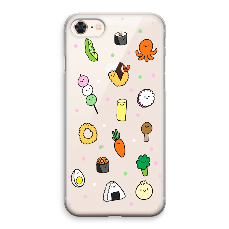 Happy bento friends: iPhone 8 Transparant Hoesje