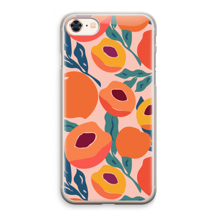 Perzik: iPhone 8 Transparant Hoesje