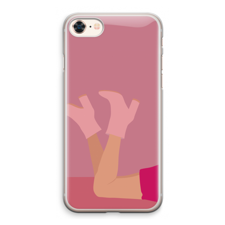 Pink boots: iPhone 8 Transparant Hoesje