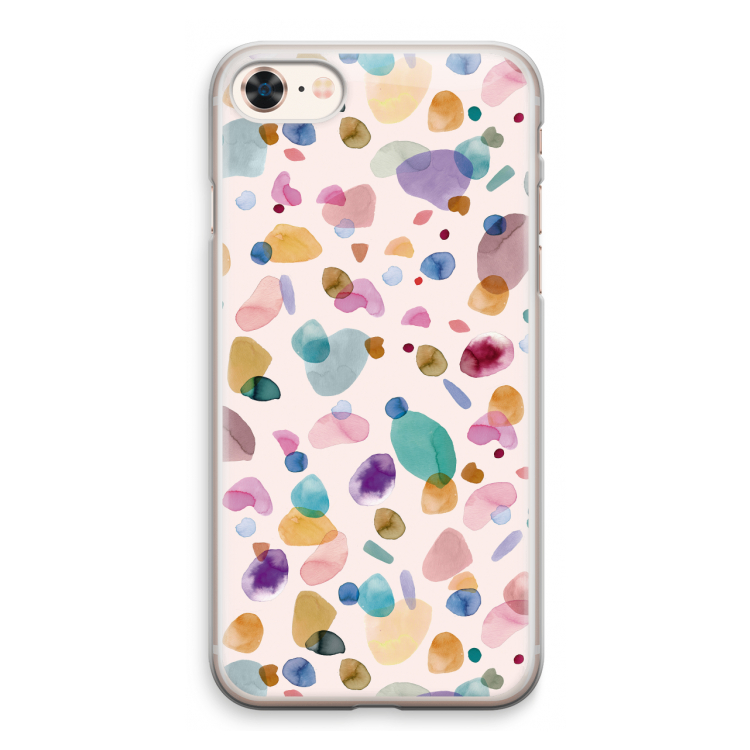 Terrazzo Memphis Pink: iPhone 8 Transparant Hoesje