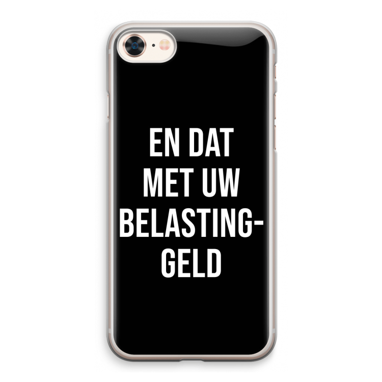Belastinggeld - Zwart: iPhone 8 Transparant Hoesje