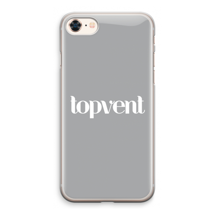 Topvent Grijs Wit: iPhone 8 Transparant Hoesje