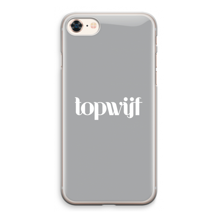 Topwijf Grijs Wit: iPhone 8 Transparant Hoesje