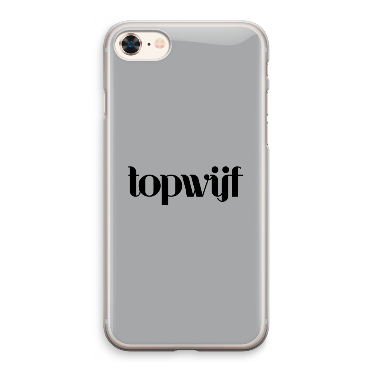 Topwijf Grijs Zwart: iPhone 8 Transparant Hoesje