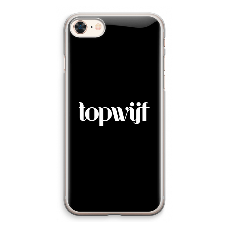 Topwijf Zwart: iPhone 8 Transparant Hoesje