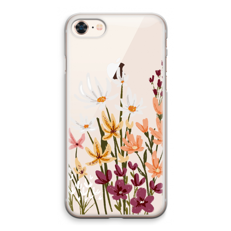 Painted wildflowers: iPhone 8 Transparant Hoesje