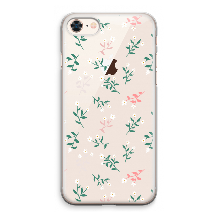 Small white flowers: iPhone 8 Transparant Hoesje