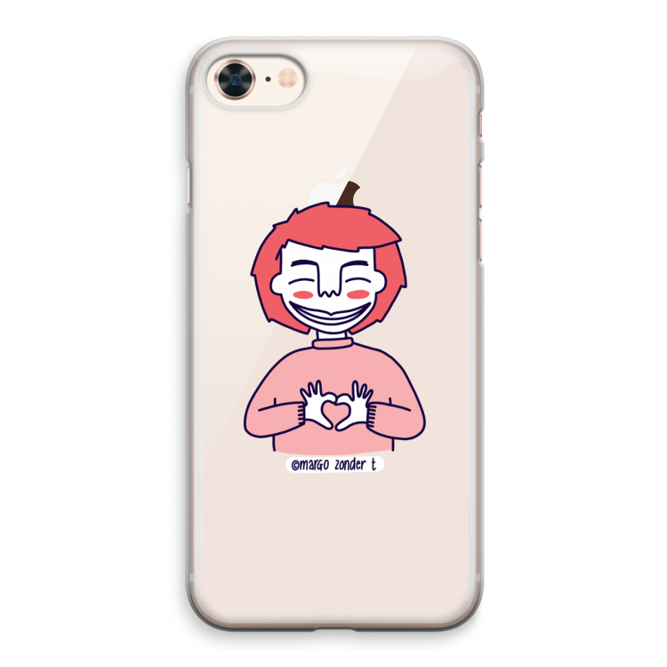 Hartje: iPhone 8 Transparant Hoesje