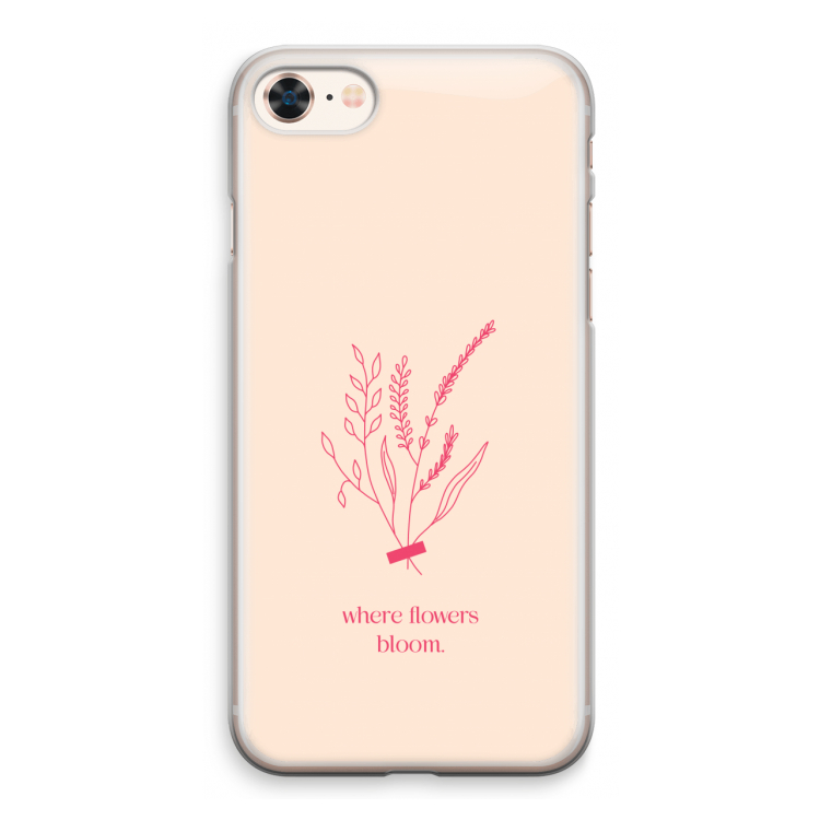 Where flowers bloom: iPhone 8 Transparant Hoesje