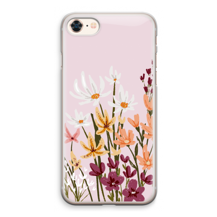 Painted wildflowers: iPhone 8 Transparant Hoesje