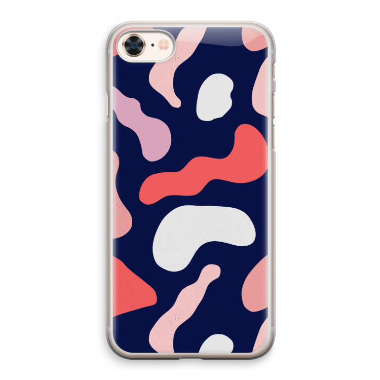 Memphis Shapes Pink: iPhone 8 Transparant Hoesje