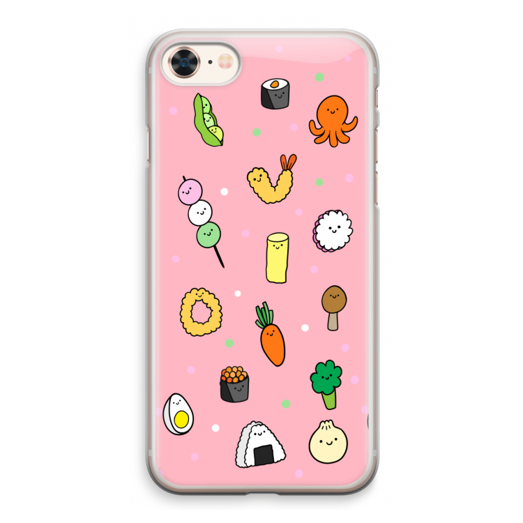 Happy bento friends: iPhone 8 Transparant Hoesje