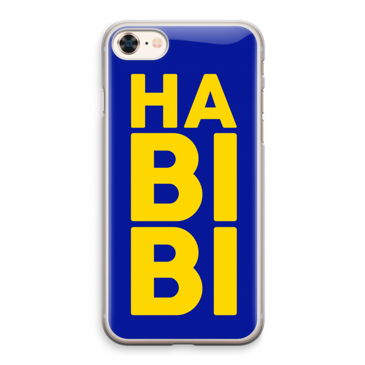 Habibi Blue: iPhone 8 Transparant Hoesje