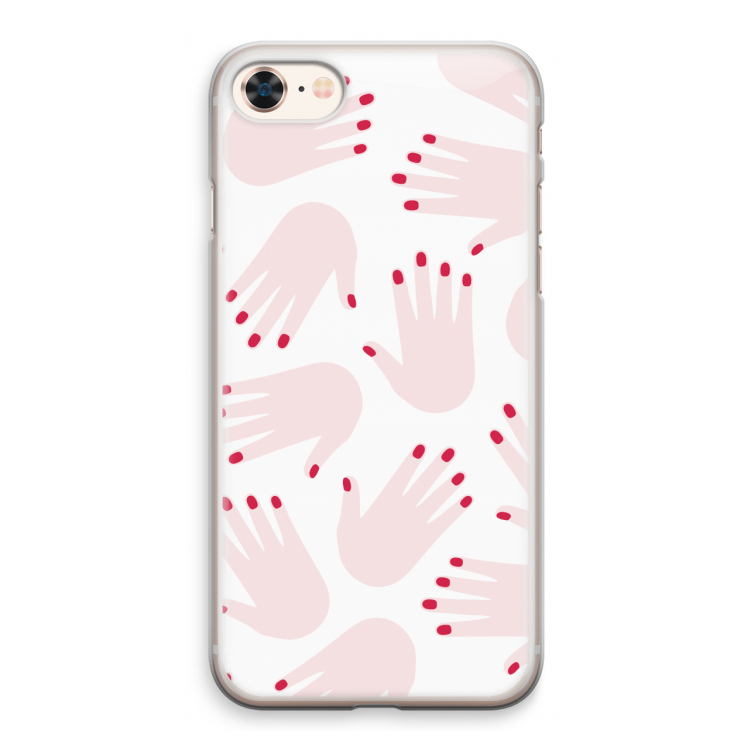 Hands pink: iPhone 8 Transparant Hoesje