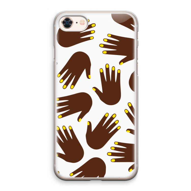 Hands dark: iPhone 8 Transparant Hoesje