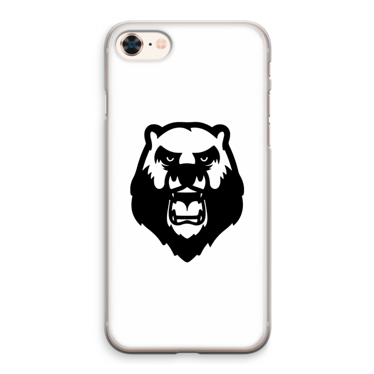 Angry Bear (white): iPhone 8 Transparant Hoesje