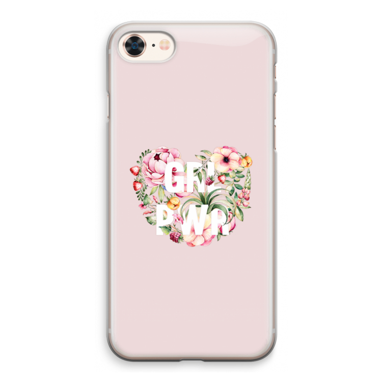 GRL PWR Flower: iPhone 8 Transparant Hoesje