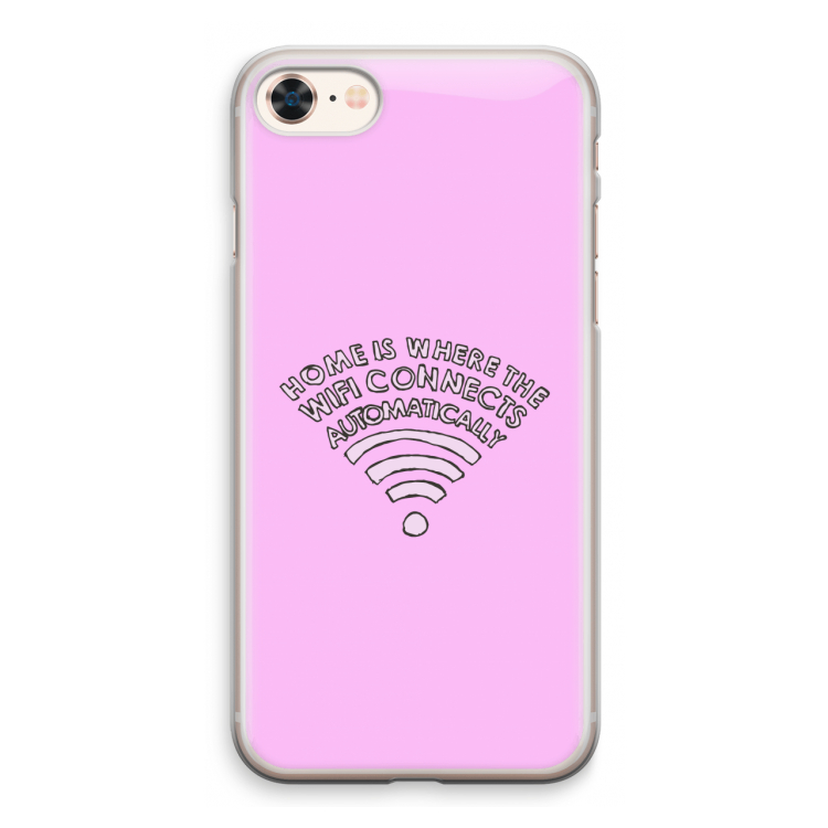 Home Is Where The Wifi Is: iPhone 8 Transparant Hoesje