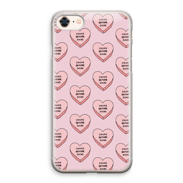 Chicks before dicks: iPhone 8 Transparant Hoesje