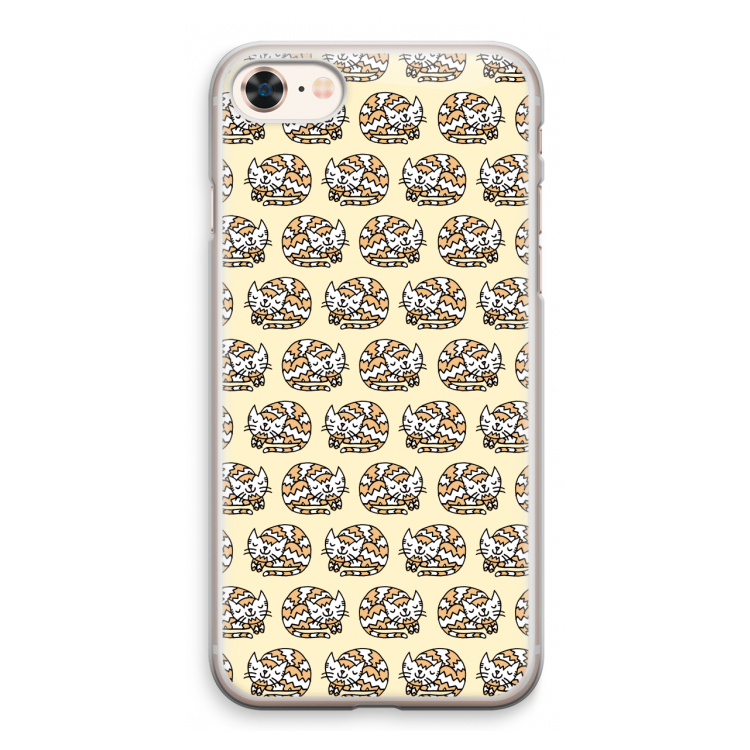Slapende poes: iPhone 8 Transparant Hoesje
