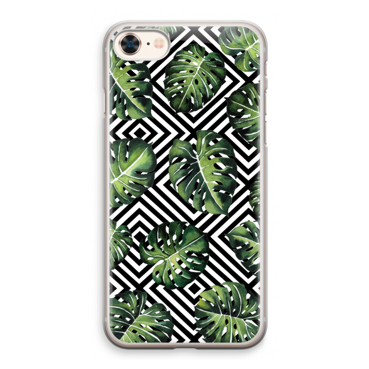 Geometrische jungle: iPhone 8 Transparant Hoesje