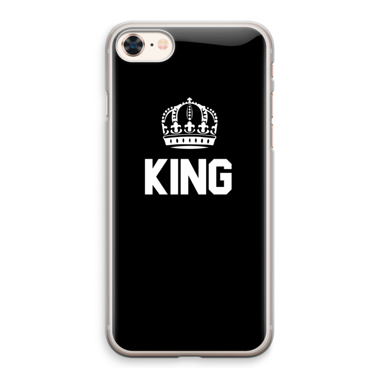 King zwart: iPhone 8 Transparant Hoesje