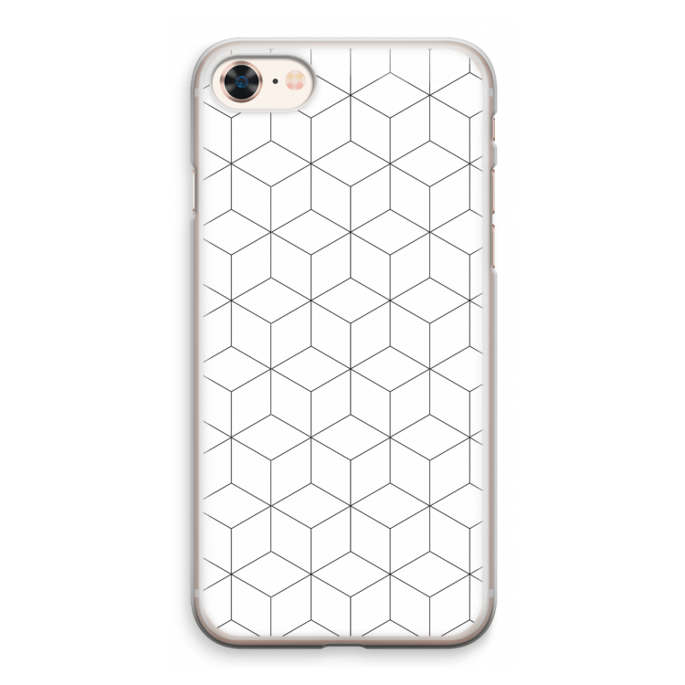 Zwart-witte kubussen: iPhone 8 Transparant Hoesje