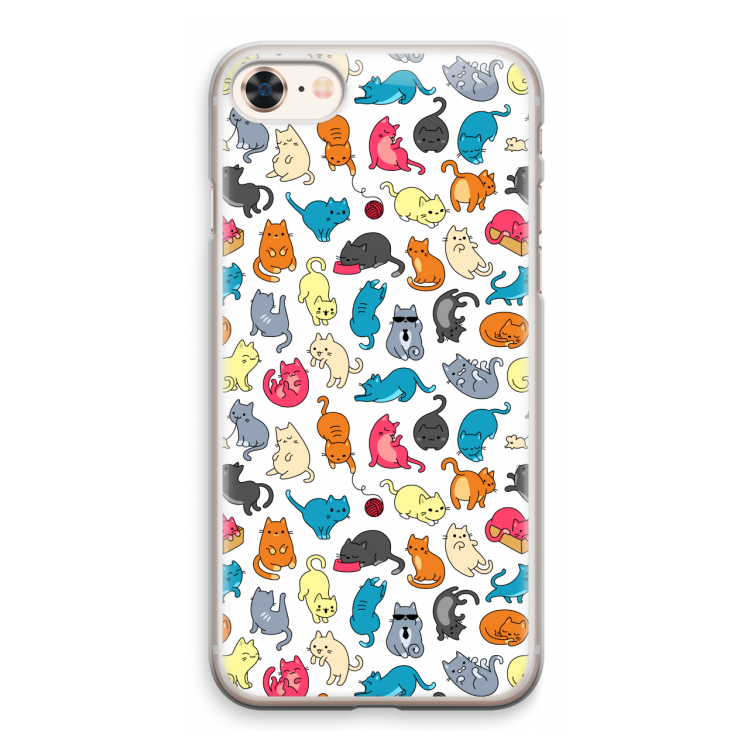 Kleurrijke katten: iPhone 8 Transparant Hoesje