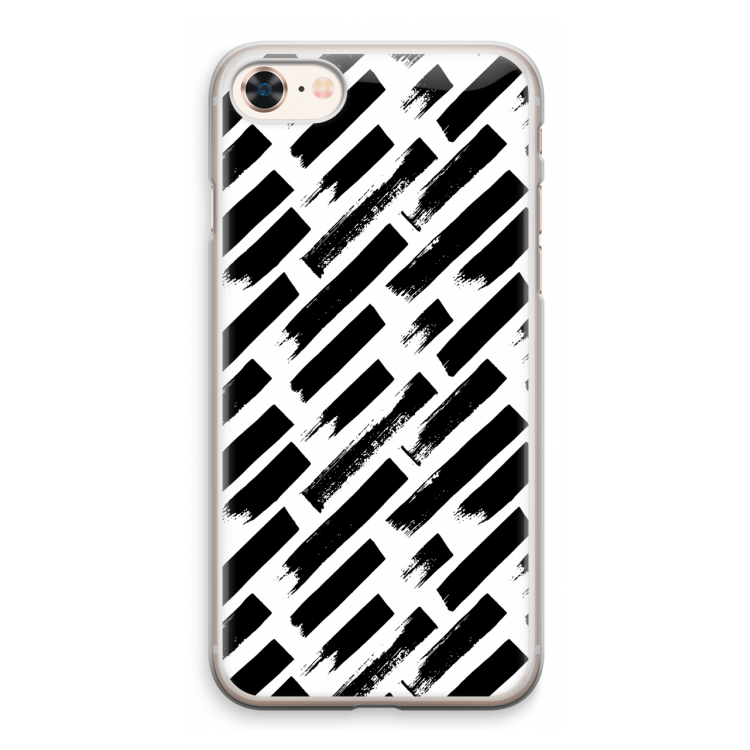 Zwarte vegen: iPhone 8 Transparant Hoesje