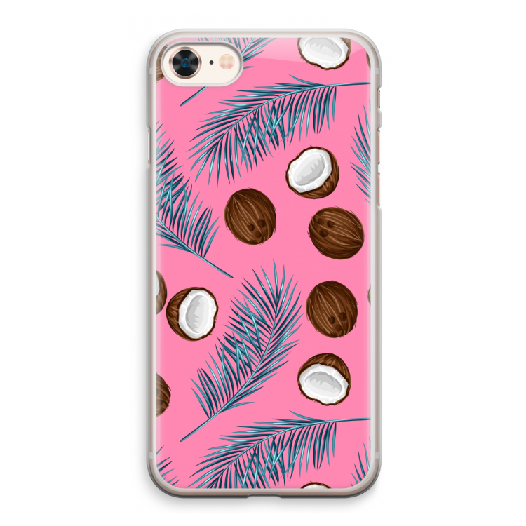 Kokosnoot roze: iPhone 8 Transparant Hoesje