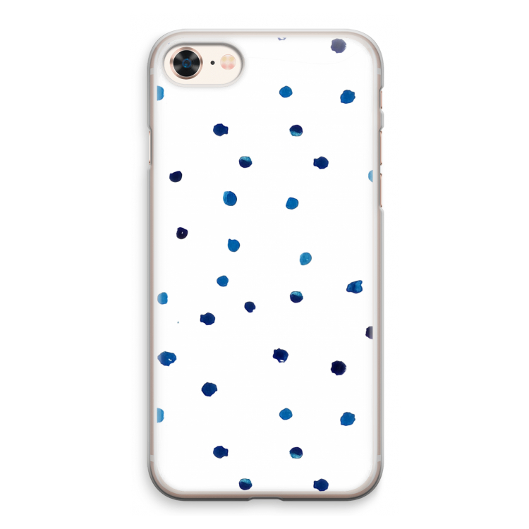 Blauwe stippen: iPhone 8 Transparant Hoesje