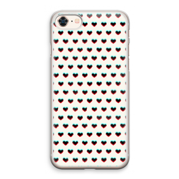 Hartjes: iPhone 8 Transparant Hoesje