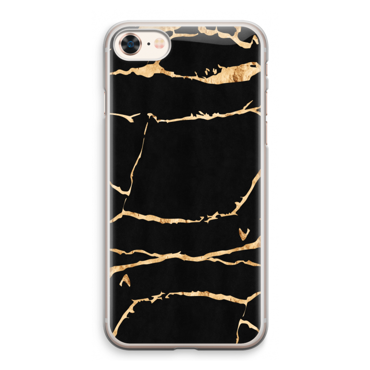 Gouden marmer: iPhone 8 Transparant Hoesje