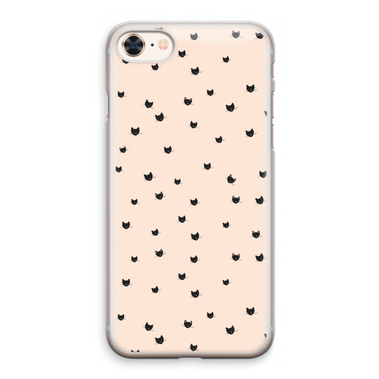 Kleine kattenkopjes: iPhone 8 Transparant Hoesje