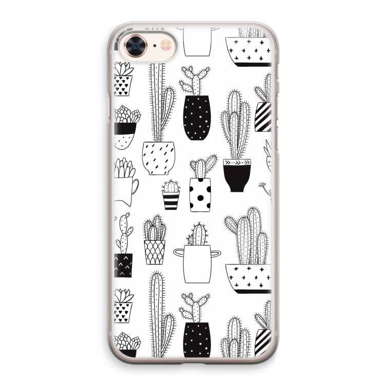 Cactusmotief: iPhone 8 Transparant Hoesje