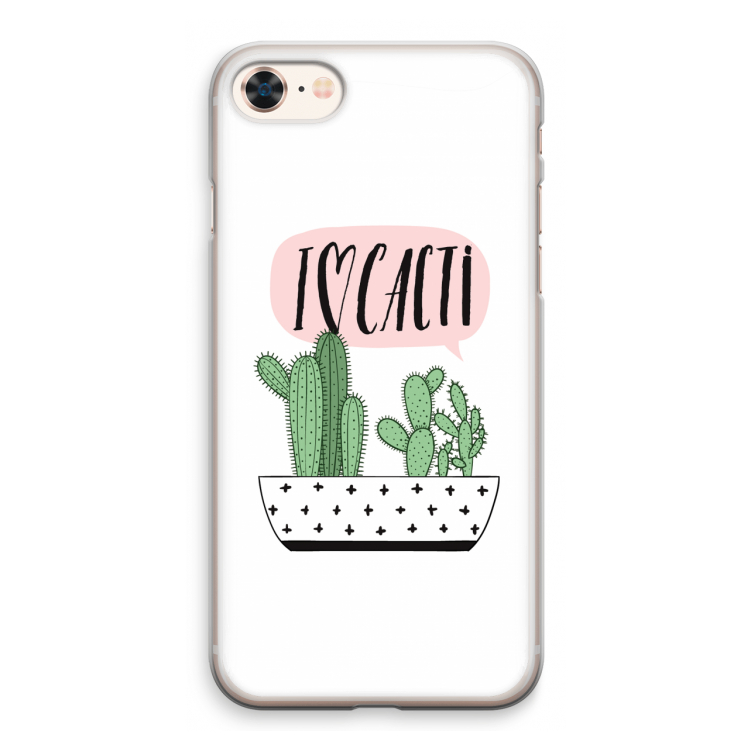 I love cacti: iPhone 8 Transparant Hoesje