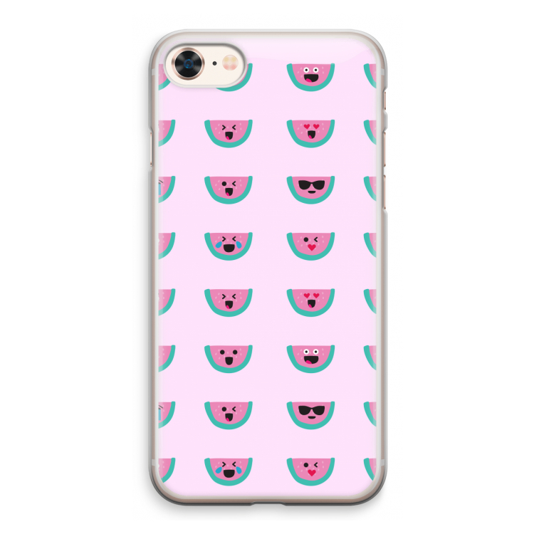 Smiley watermeloenprint: iPhone 8 Transparant Hoesje