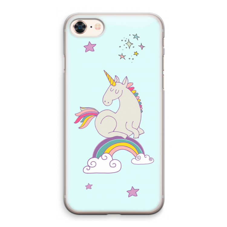 Regenboog eenhoorn: iPhone 8 Transparant Hoesje