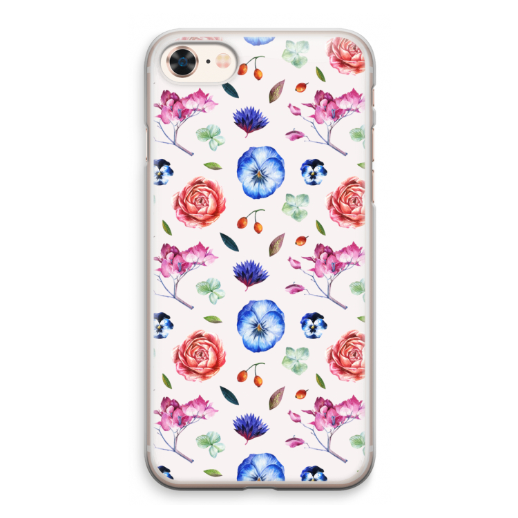 Bloemetjes: iPhone 8 Transparant Hoesje