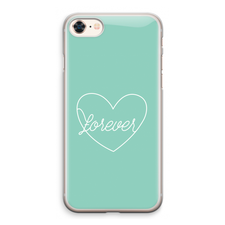 Forever heart pastel: iPhone 8 Transparant Hoesje