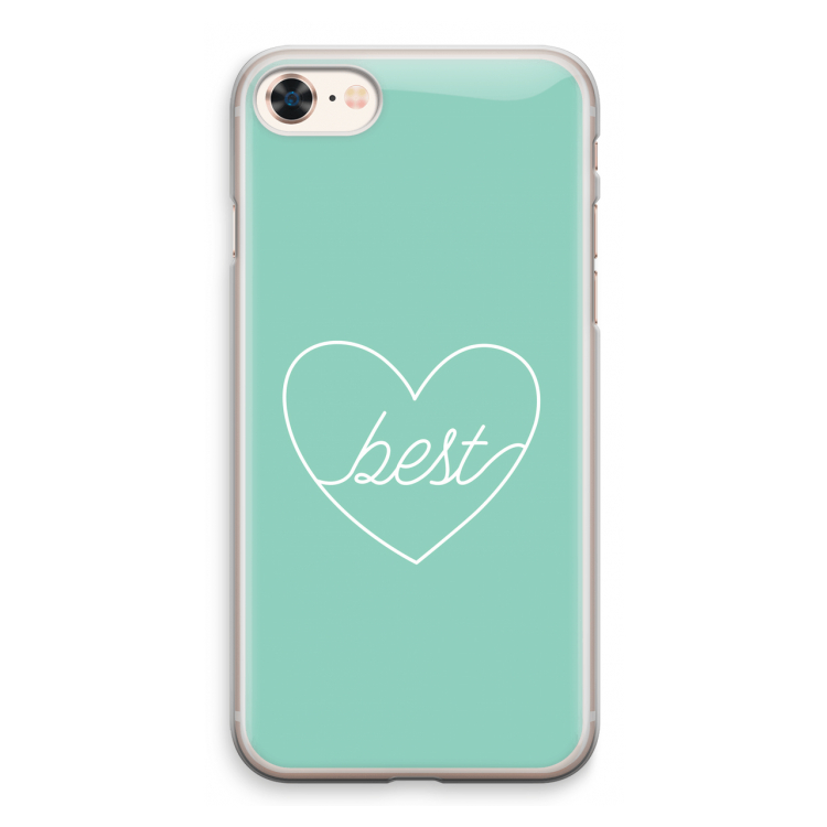 Best heart pastel: iPhone 8 Transparant Hoesje