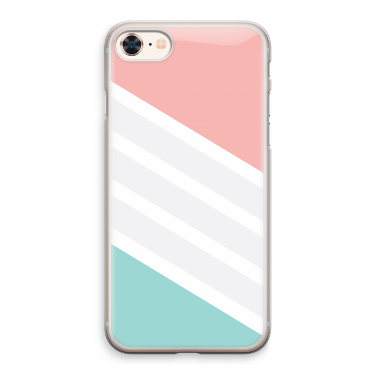 Strepen pastel: iPhone 8 Transparant Hoesje