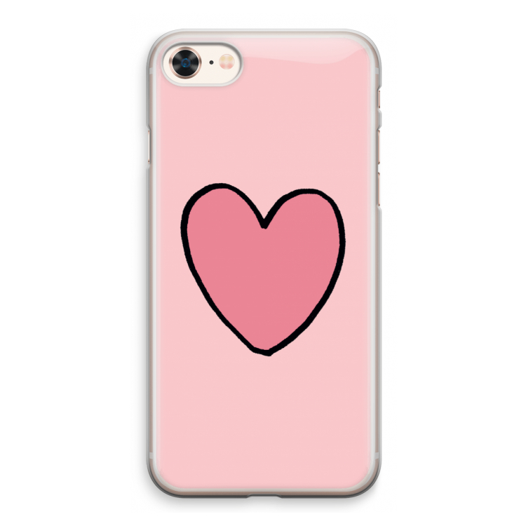 Hartje: iPhone 8 Transparant Hoesje