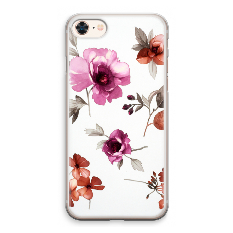 Geschilderde bloemen: iPhone 8 Transparant Hoesje