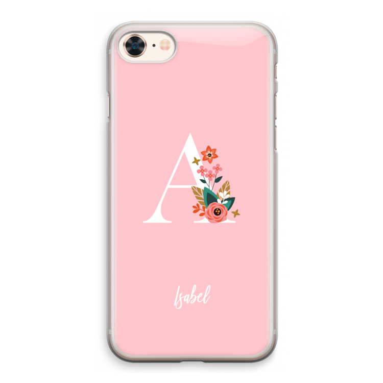 Pink Bouquet: iPhone 8 Transparant Hoesje