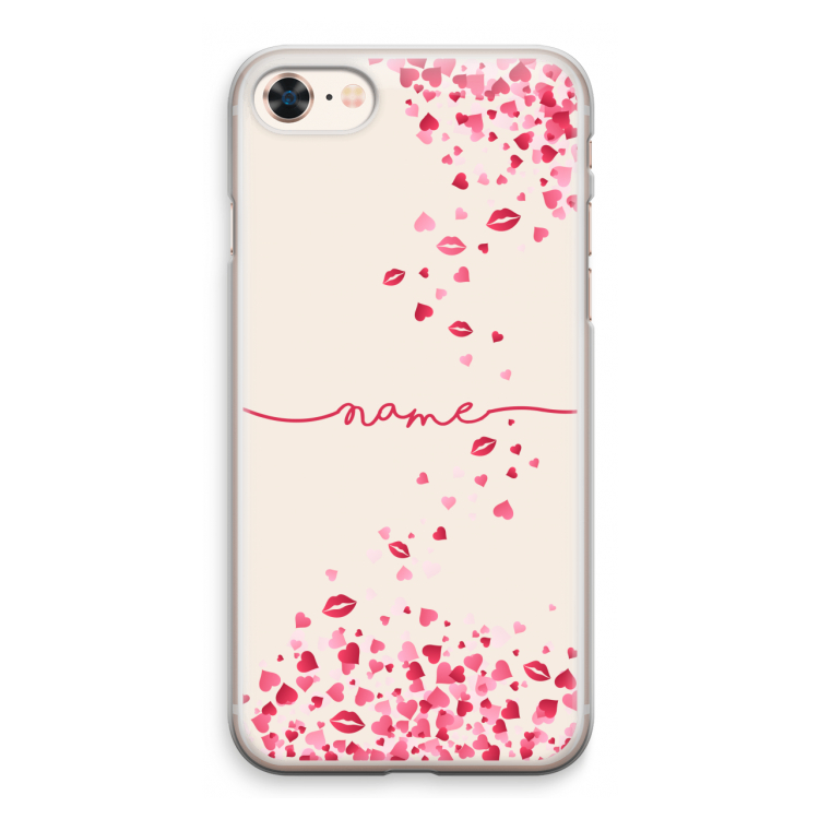 Hartjes en kusjes: iPhone 8 Transparant Hoesje