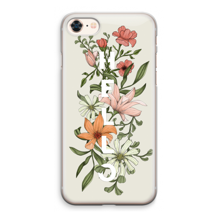 Hello bloemen: iPhone 8 Transparant Hoesje