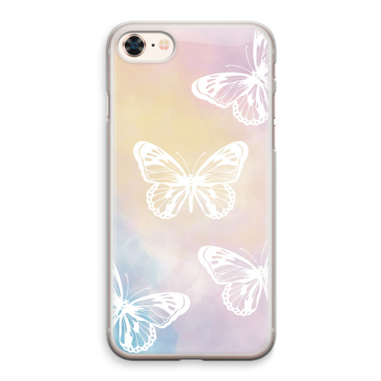 White butterfly: iPhone 8 Transparant Hoesje