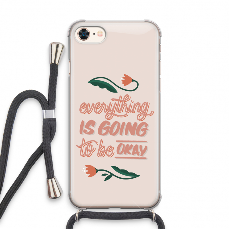 Optimistic flower girl: iPhone 8 Transparant Hoesje met koord