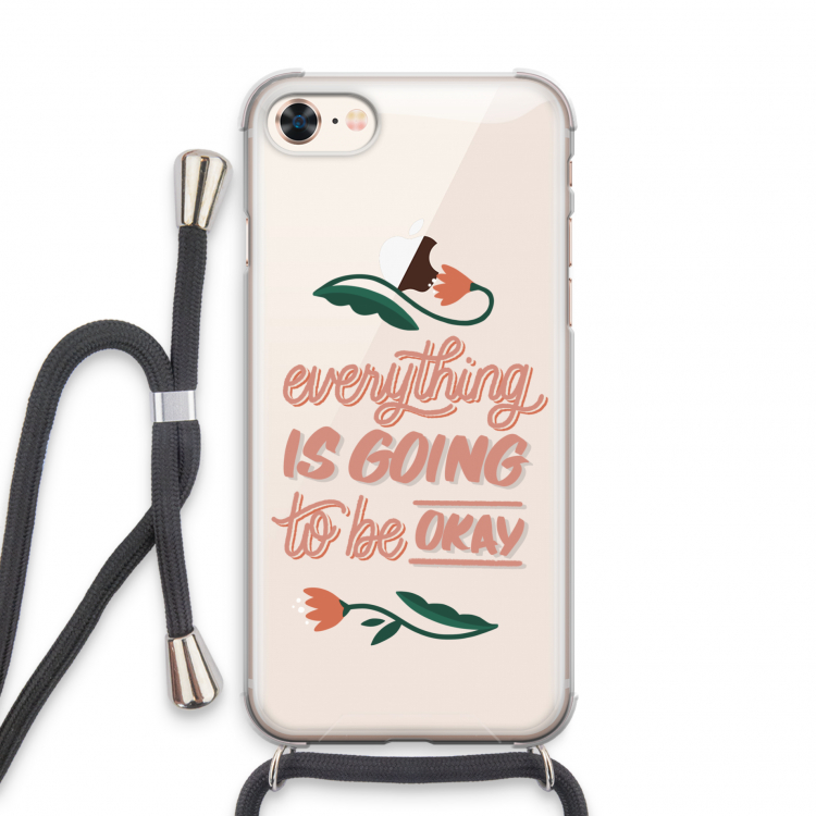 Optimistic flower girl: iPhone 8 Transparant Hoesje met koord
